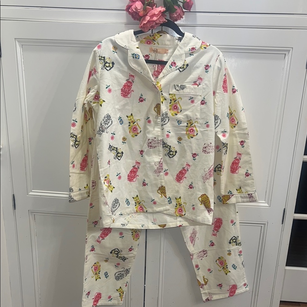 LA Cera Cat Print Pajamas